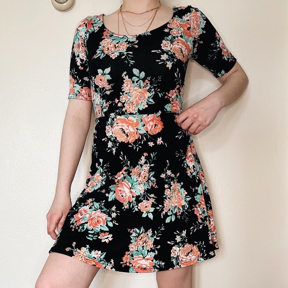 Floral dress with open back